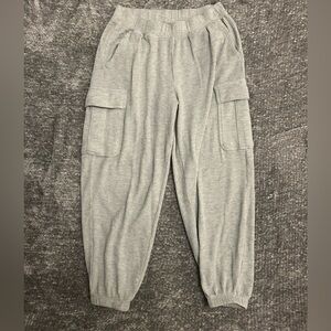 Aerie Light gray cargo waffle jogger sweatpants small